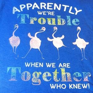 Flamingo Apparently We Are Trouble Racer Back Tank